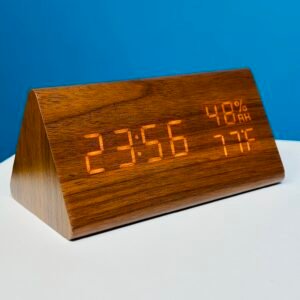 Wooden digital electronic alarm clock