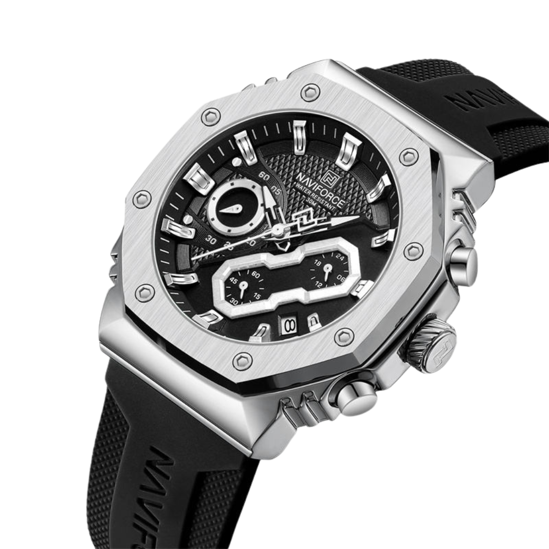 Untitled design (33) Naviforce 8035 - Sliver Black For Man - Image 1